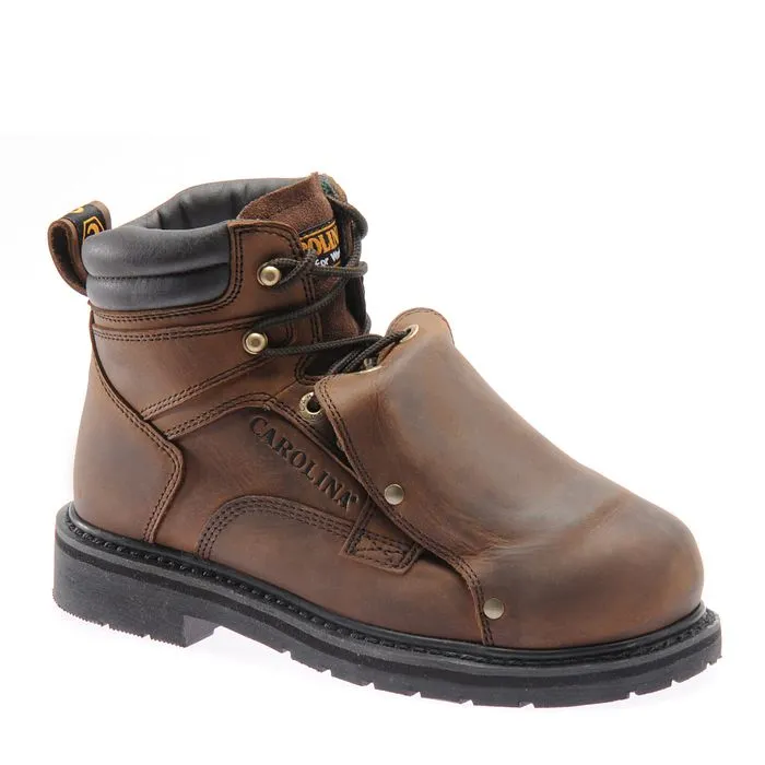 CAROLINA METPRO MEN’S 6” BROAD STEEL TOE EXTERNAL METGUARD SIZE 7.5 MEDIUM BROWN