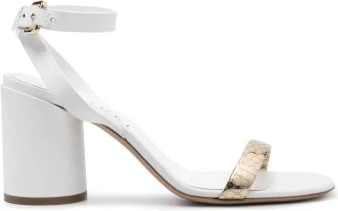 Casadei Atomium Cleo 80mm leather sandals White