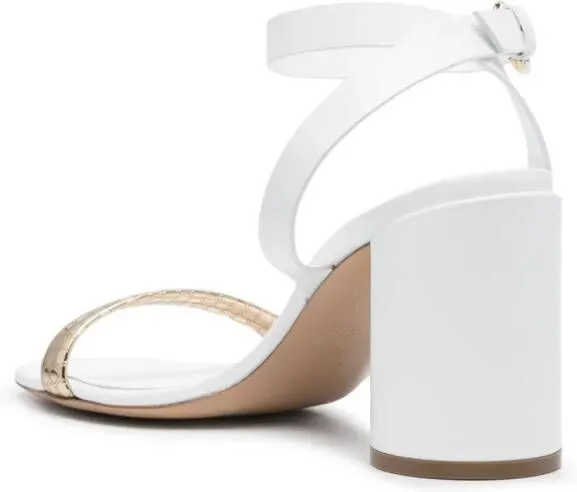 Casadei Atomium Cleo 80mm leather sandals White