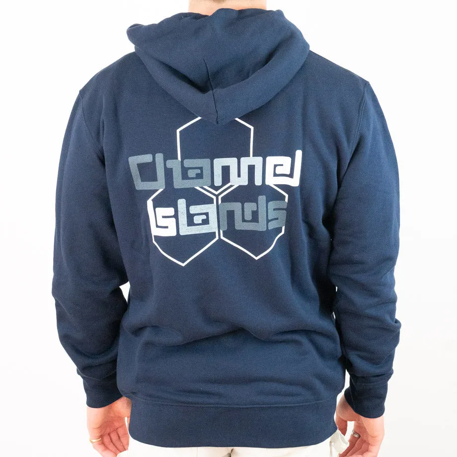 Channel Islands Watercolour Hex Zip Up Hoody - Blue