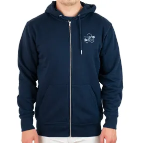 Channel Islands Watercolour Hex Zip Up Hoody - Blue