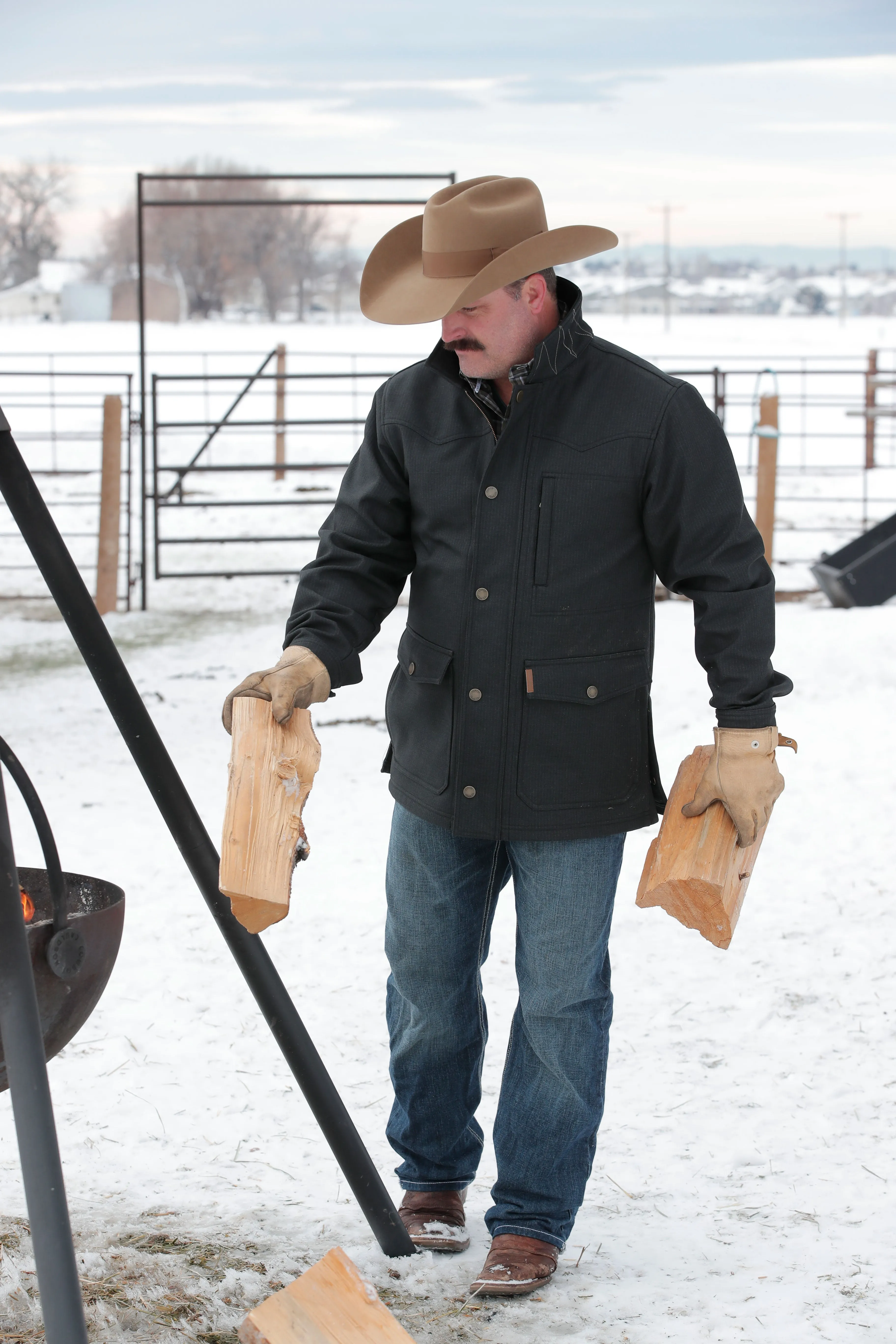 Cinch Men's Charcoal Bonded Ranch Coat