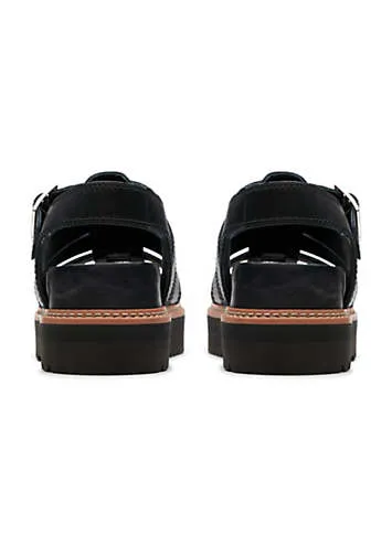 Clarks Black Leather Orianna Twist Sandals | Kaleidoscope