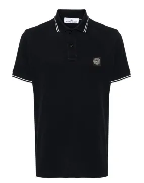 COMPASS-MOTIF COTTON POLO SHIRT