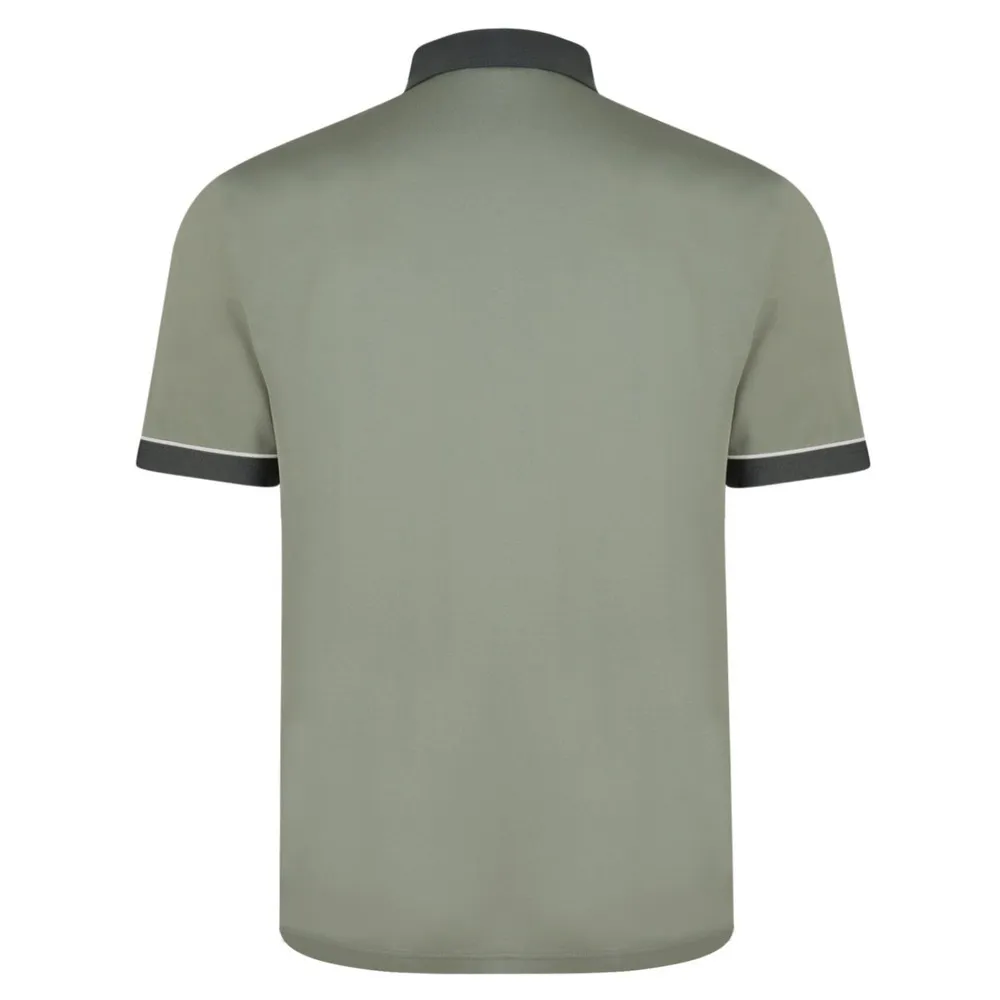 Contrasting Collar & Cuff Patterned Jersey Polo Shirt