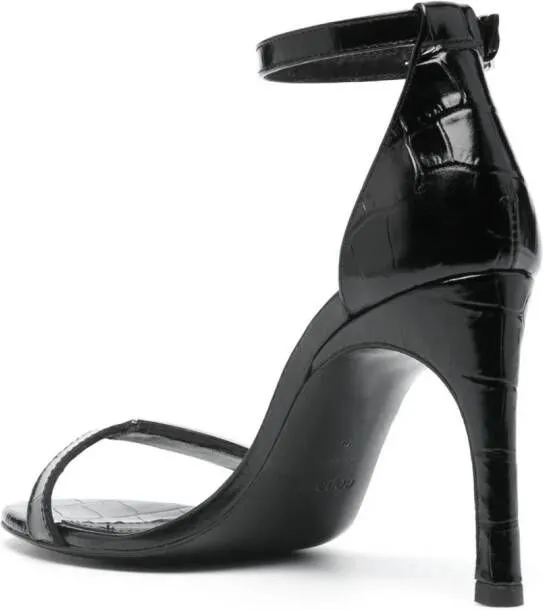 Coperni logo-plaque crocodile-effect sandals Black