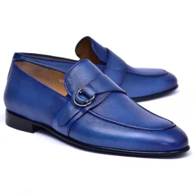 Corrente C0010-6628 Side Buckle Loafer Blue