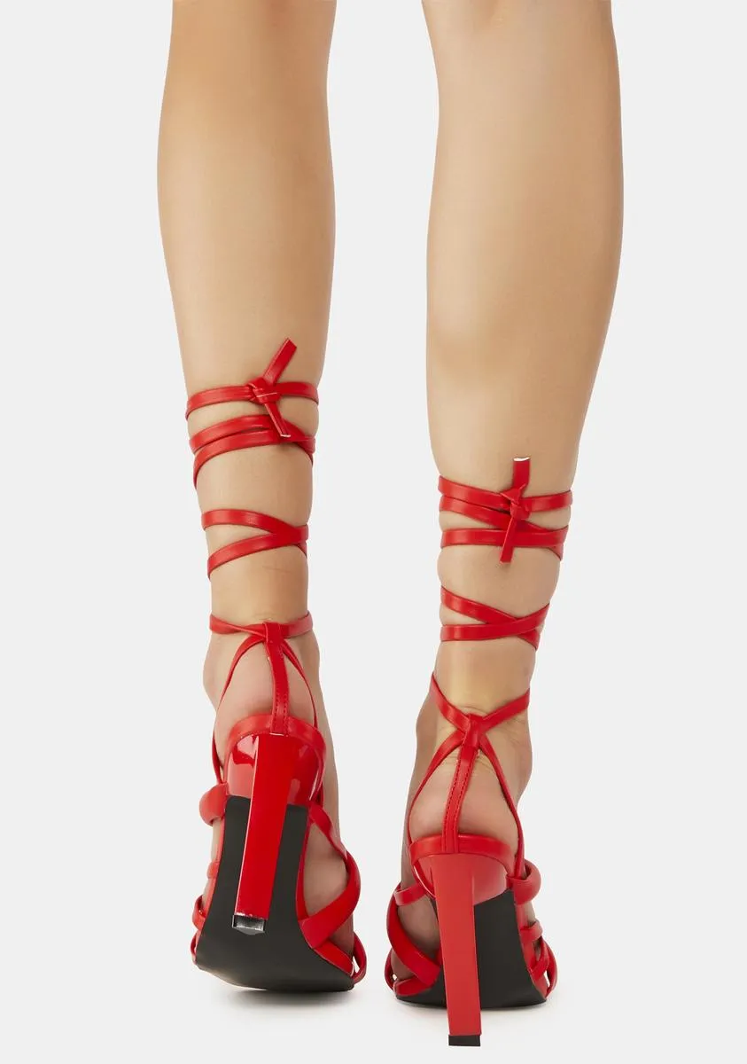 Crimson Give Them Grace Wrap Heels-