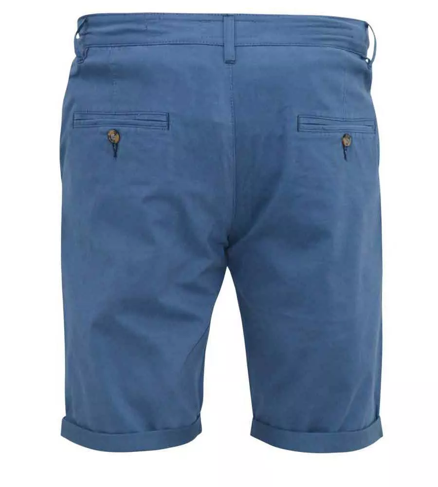 D555 Big Mens Blue Stretch Chino Shorts (NELSON 1)