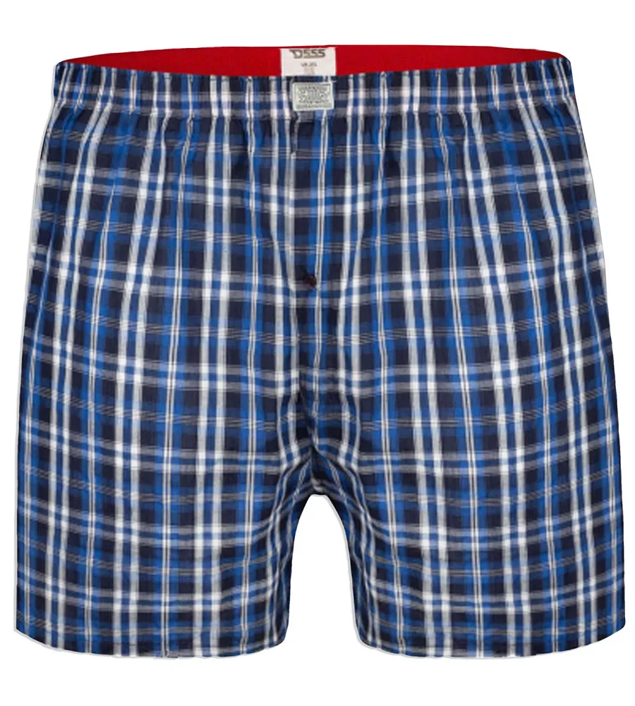 D555 Big Mens Pack of Two Woven Boxer Shorts (PLAID)