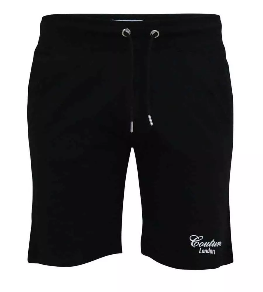 D555 Mens Black Couture Shorts With Elasticated Waistband (HOLBROOK)