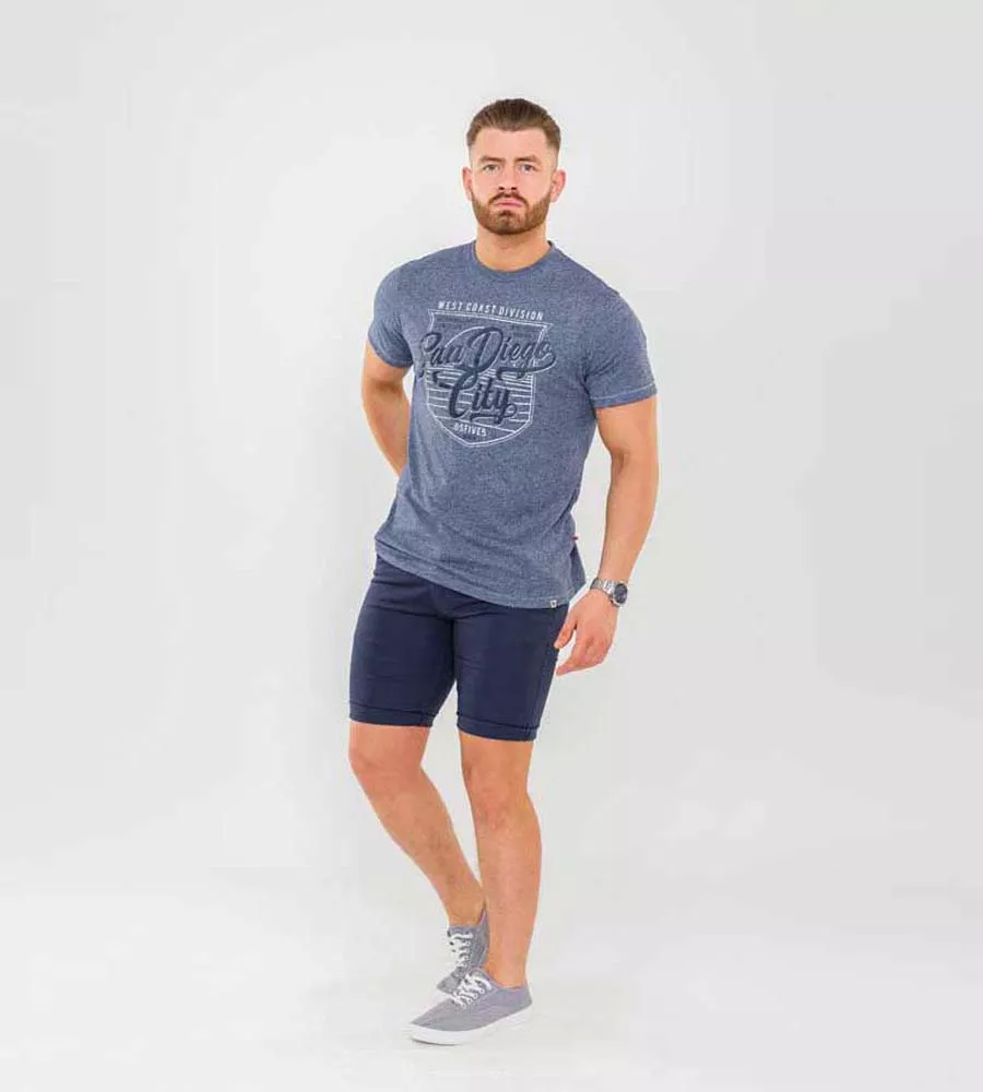 D555 Mens Navy Stretch Chino Shorts (OPALA 1)