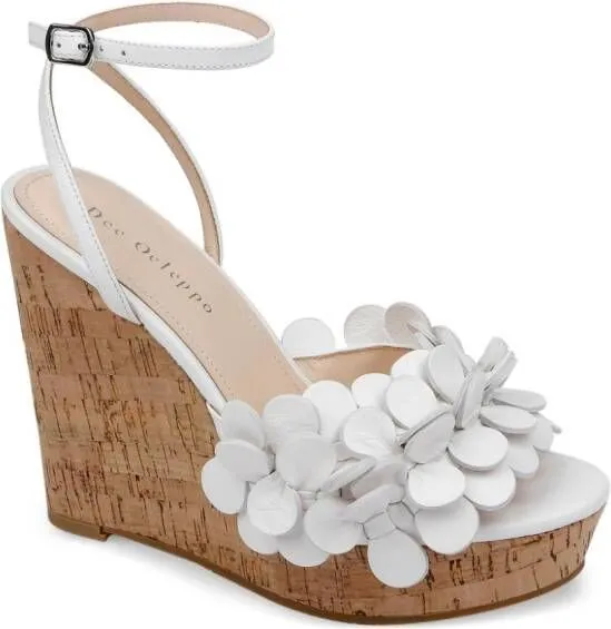 Dee Ocleppo Madrid leather wedge sandals White