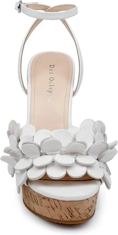 Dee Ocleppo Madrid leather wedge sandals White