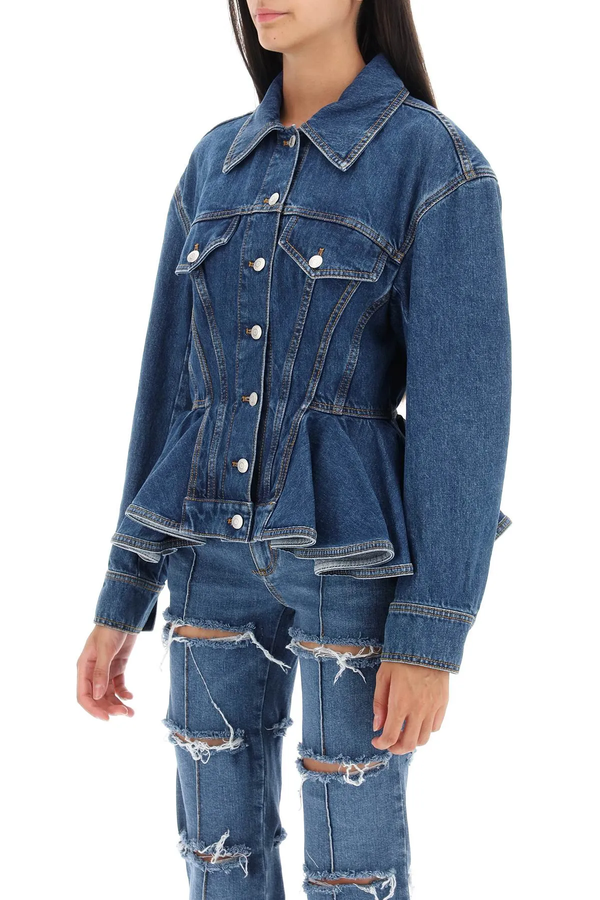 Denim Peplum Jacket