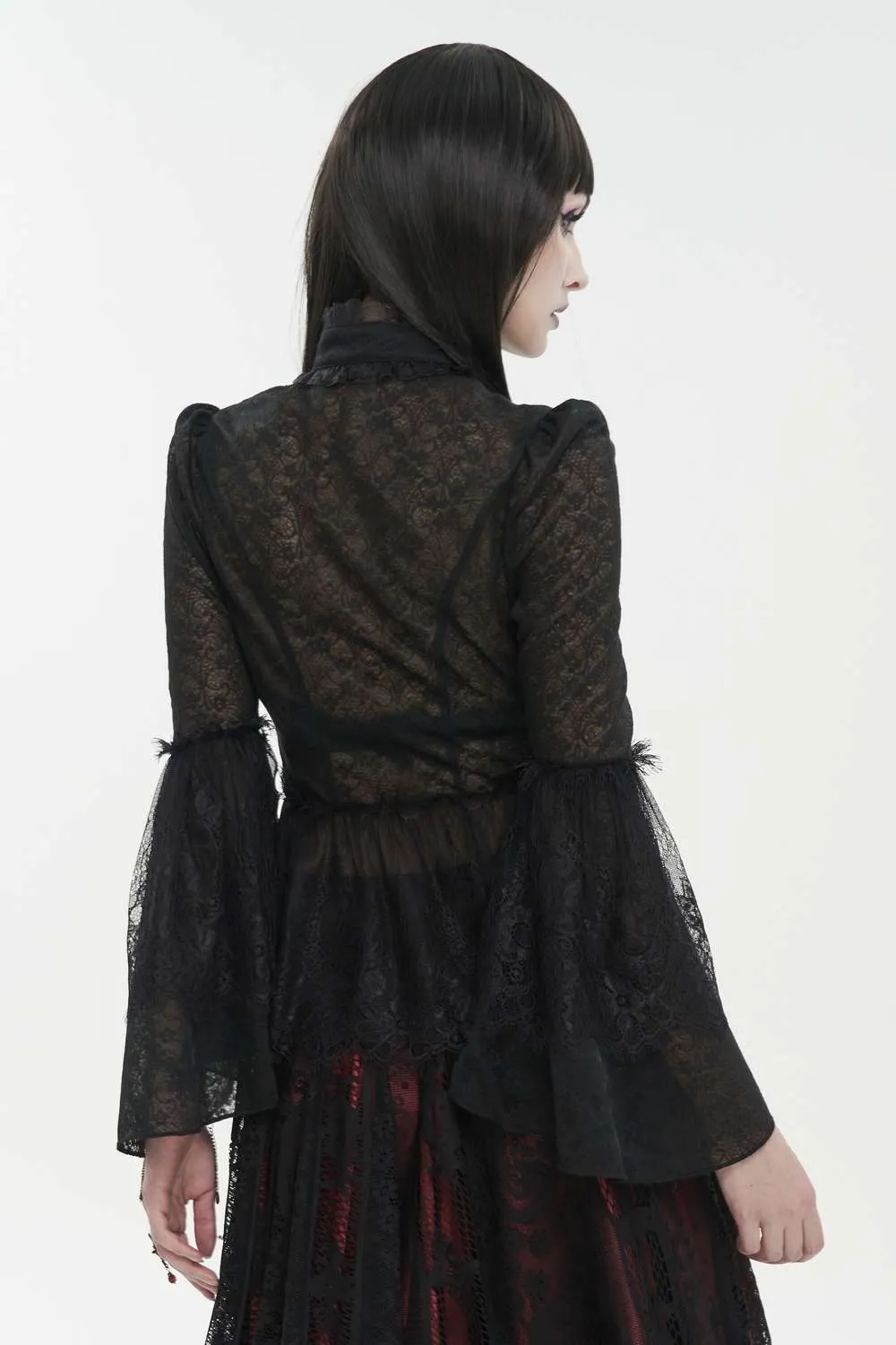 Devil Fashion - Transparent Gothic Lace Blouse Blouse | Dark Ages