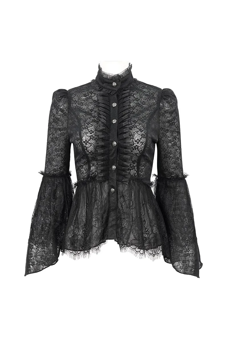 Devil Fashion - Transparent Gothic Lace Blouse Blouse | Dark Ages