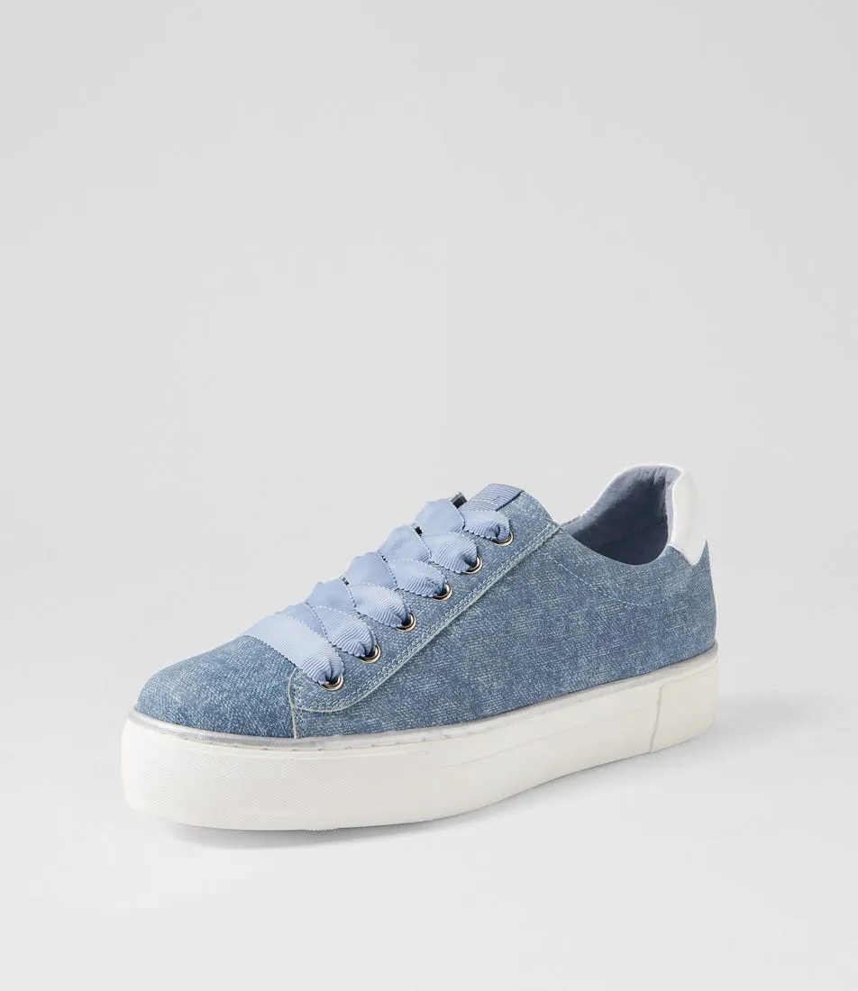 DJANGO & JULIETTE Finni Blue Denim White Multi Sneakers