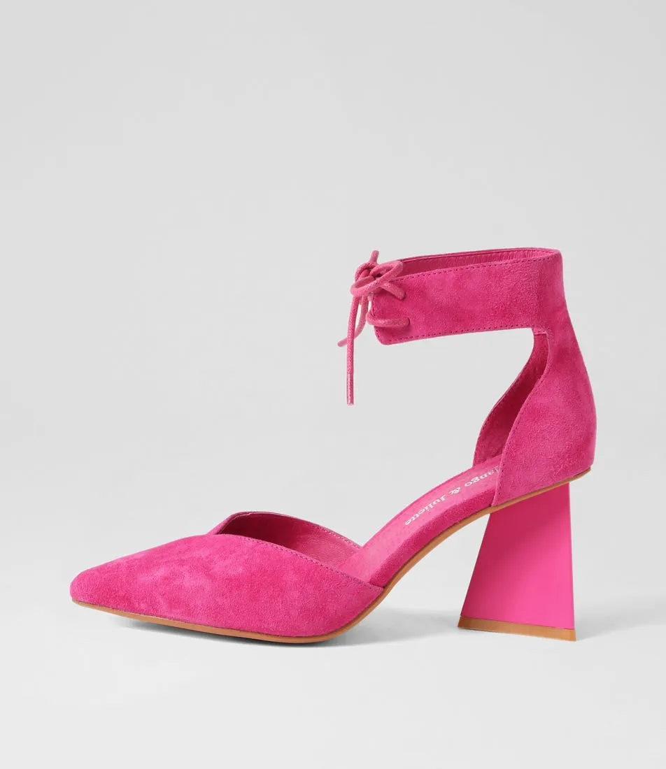 DJANGO & JULIETTE Hitany Fuchsia Suede Heels