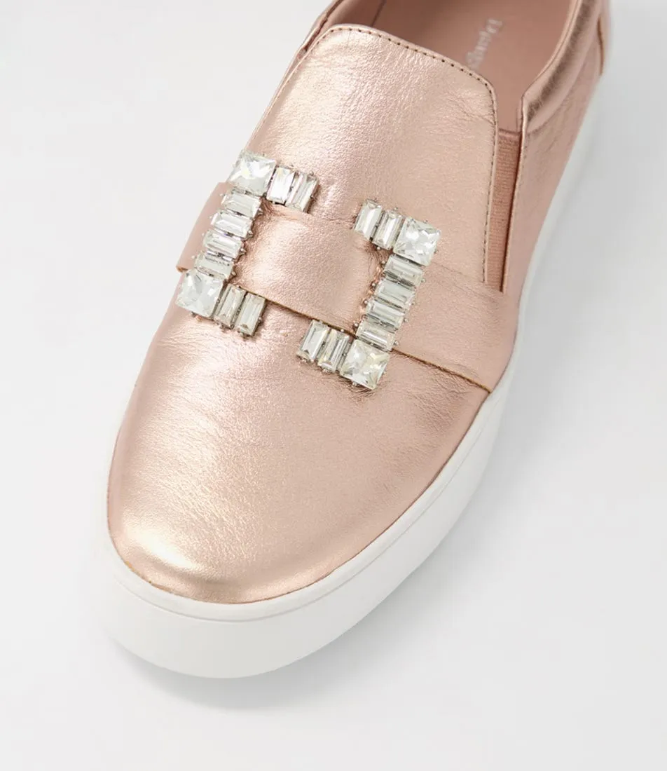 DJANGO & JULIETTE Lafayette Pale Rose Gold Leather Sneakers