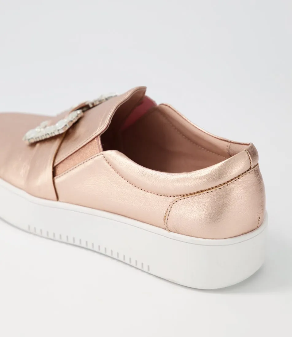 DJANGO & JULIETTE Lafayette Pale Rose Gold Leather Sneakers