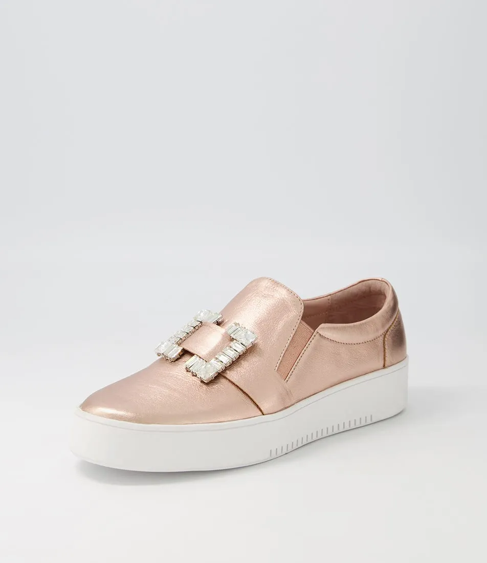 DJANGO & JULIETTE Lafayette Pale Rose Gold Leather Sneakers