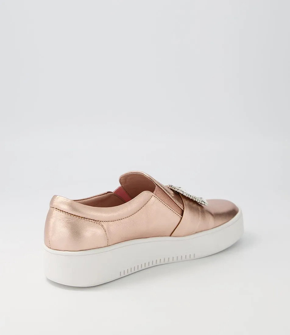 DJANGO & JULIETTE Lafayette Pale Rose Gold Leather Sneakers