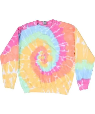 Dyenomite Men's Blended Tie-Dyed Crewneck Sweatshirt