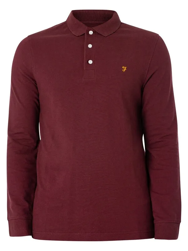 Farah Blanes Longsleeved Polo Shirt - Red