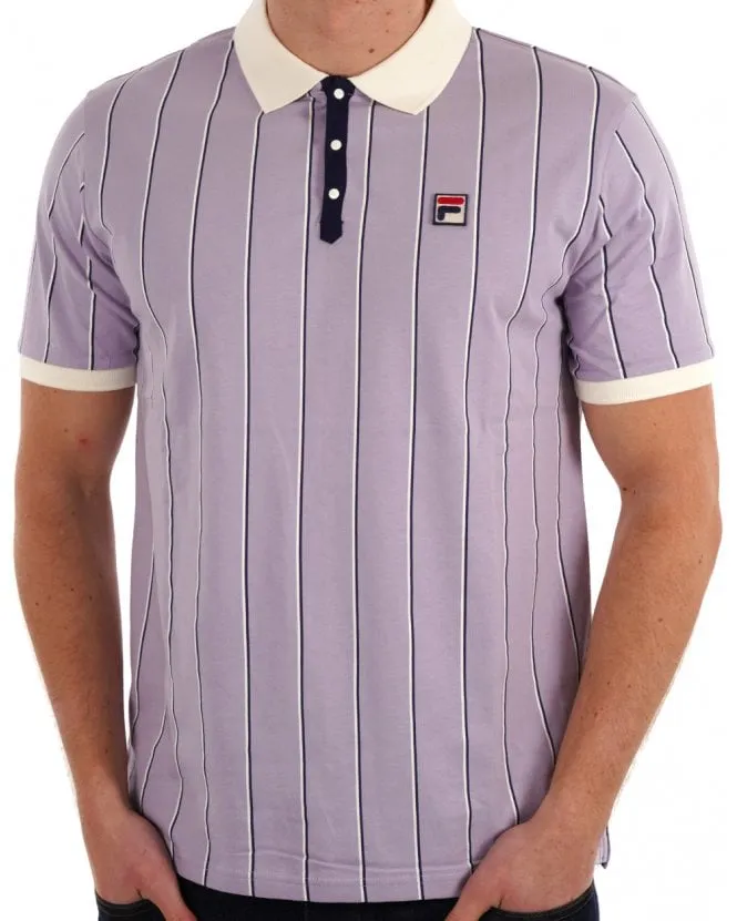 Fila Vintage Brett Polo Shirt Lilac