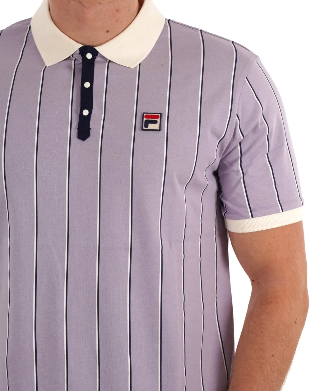 Fila Vintage Brett Polo Shirt Lilac