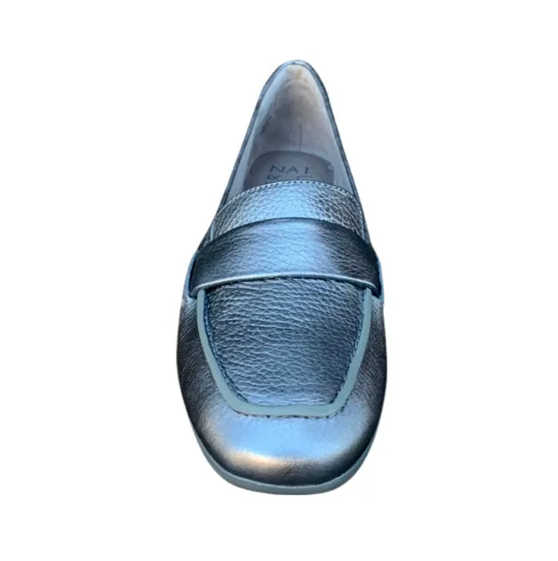 Genn Flow Pewter Metallic Leather Loafer