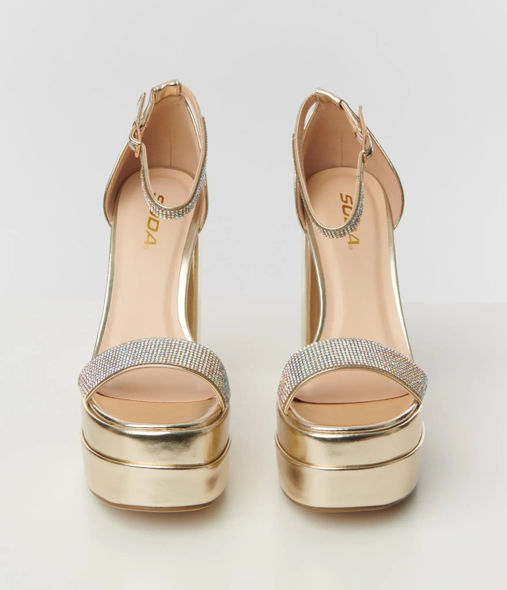 Gold Metallic Platform Heels