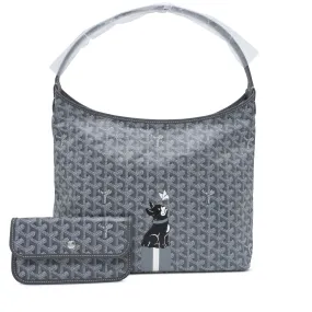 Goyard Grey Goyardine Canvas and Chevroches Calfskin Boheme Hobo Bag