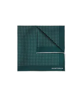 Green Silk Spot Pocket Square