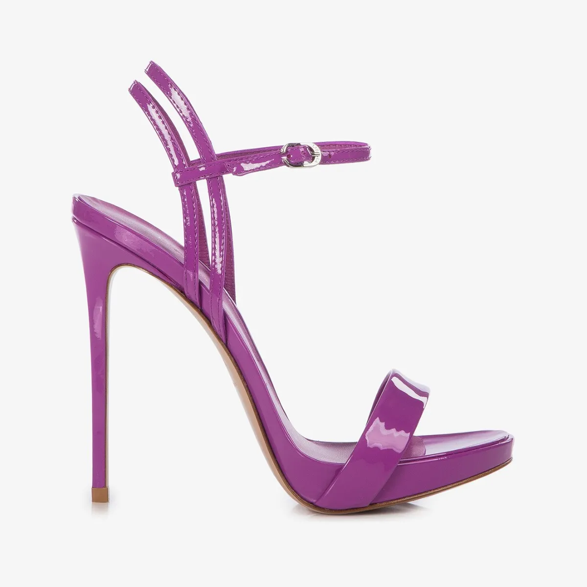 GWEN SANDAL 120 mm Darling lavender patent leather sandal