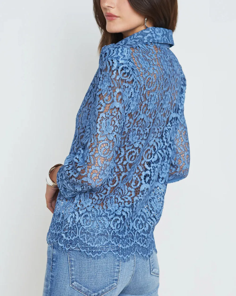 Indigo Lace Andrea Blouse