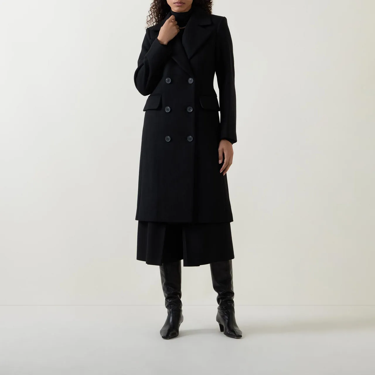 INWEAR Thora Double-Breasted Coat - Black