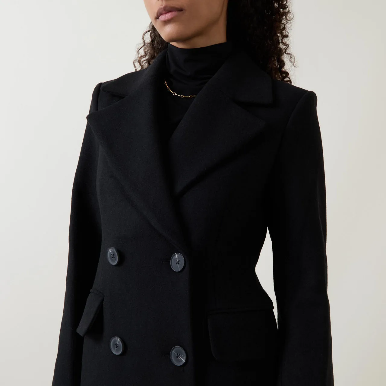 INWEAR Thora Double-Breasted Coat - Black