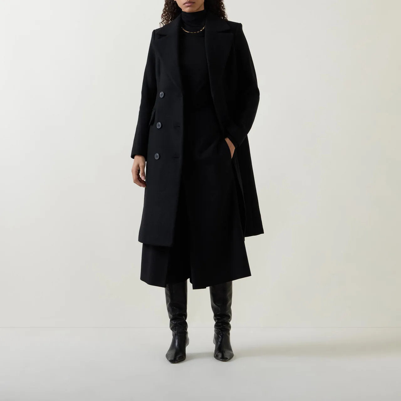 INWEAR Thora Double-Breasted Coat - Black