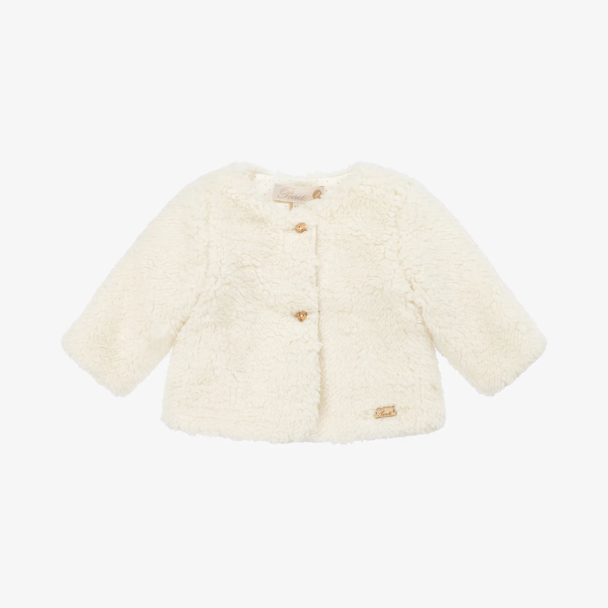 Ivory Teddy Fleece Baby Pram Coat