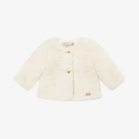 Ivory Teddy Fleece Baby Pram Coat