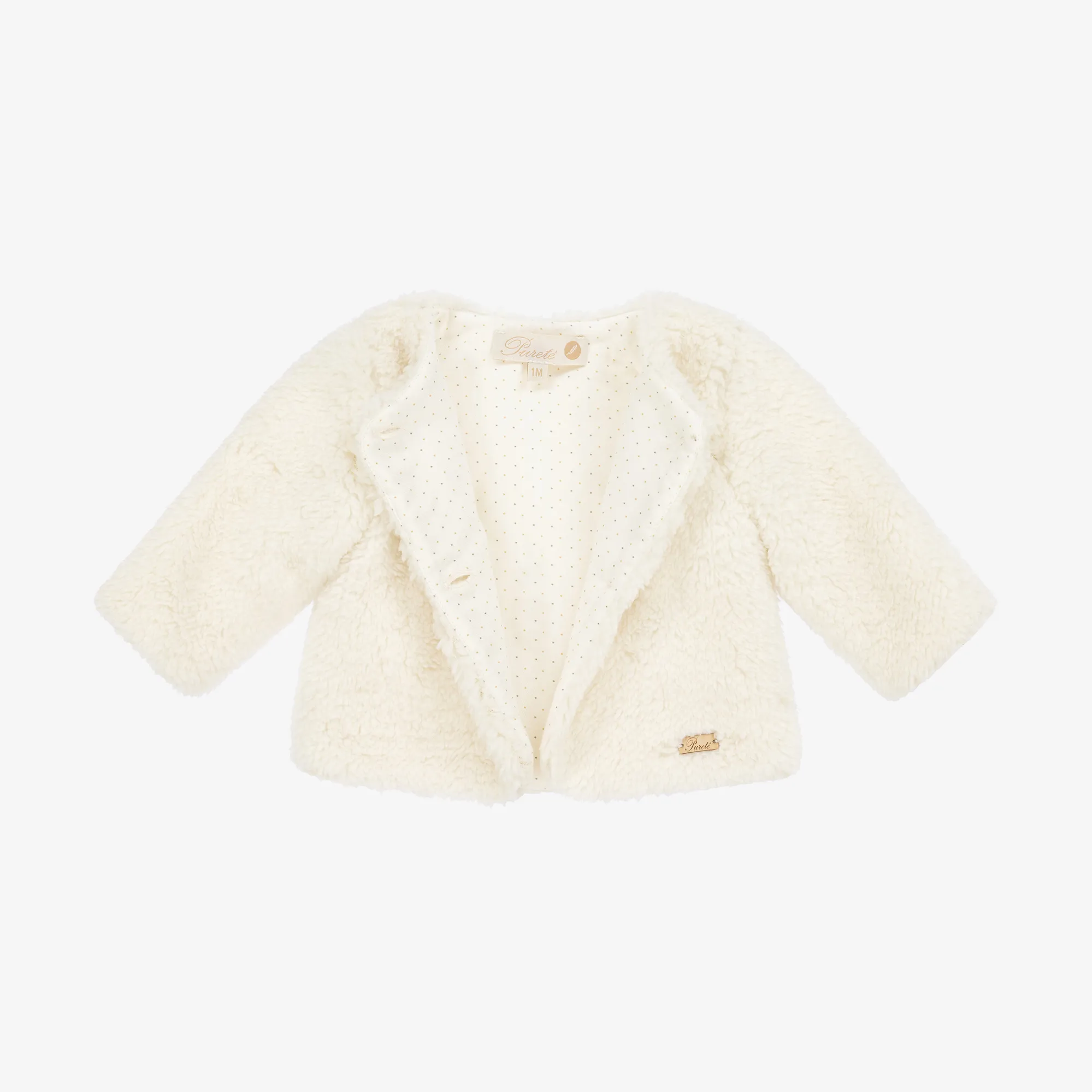 Ivory Teddy Fleece Baby Pram Coat