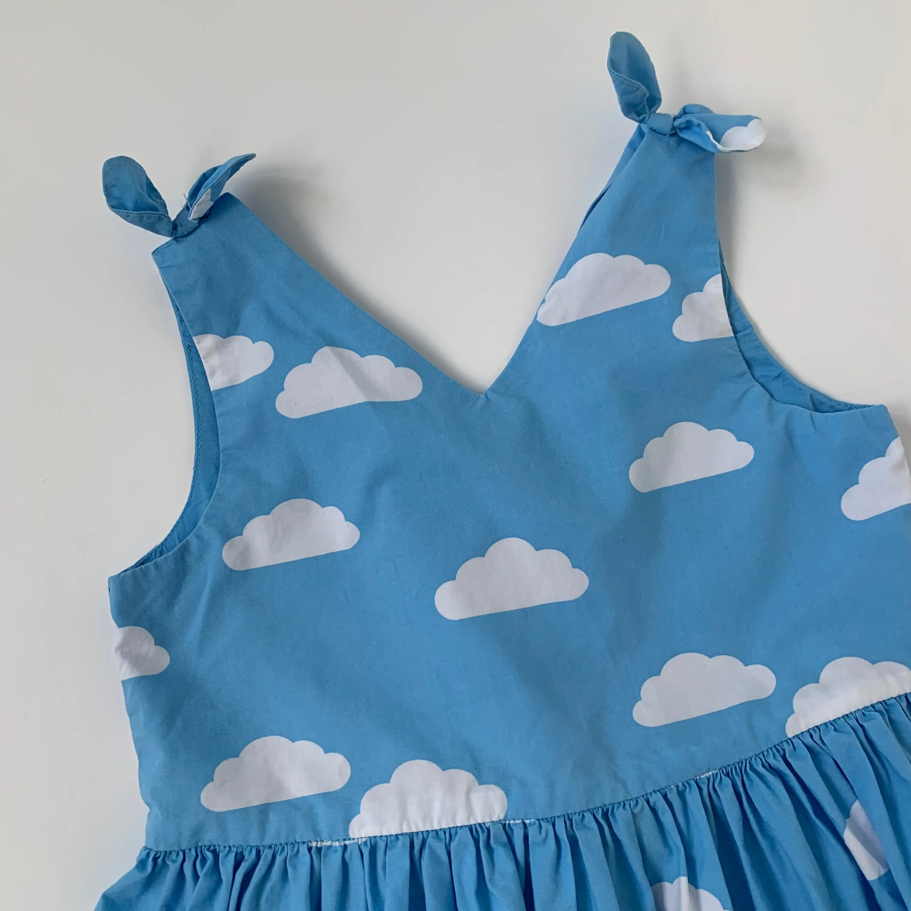 Jacadi Blue Cloud Print Dress: 4 Years