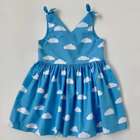 Jacadi Blue Cloud Print Dress: 4 Years