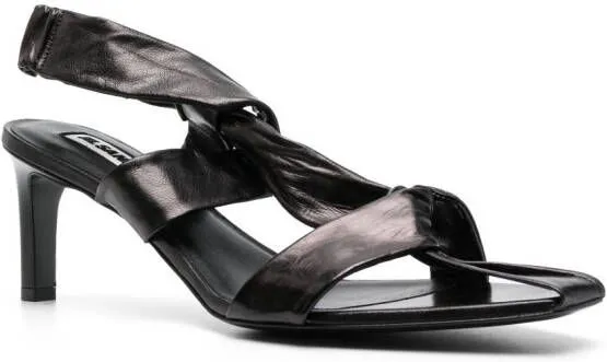 Jil Sander knotted-strap leather sandals Black