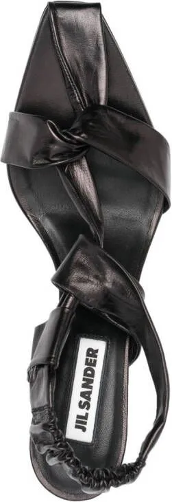 Jil Sander knotted-strap leather sandals Black