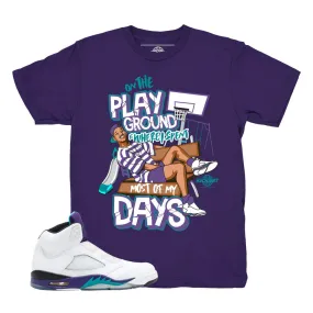 Jordan 5 Grape Fresh Prince Playground Purple Shirt