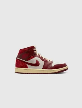 JORDAN BRAND WOMEN'S AIR JORDAN 1 MID TIKI LEAF   RED