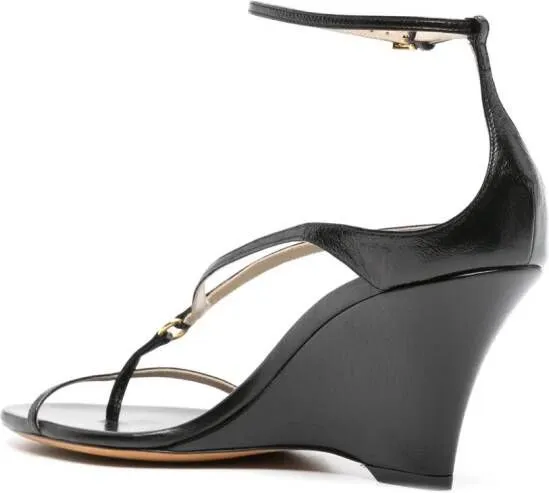 KHAITE Marion 90mm wedge sandals Black